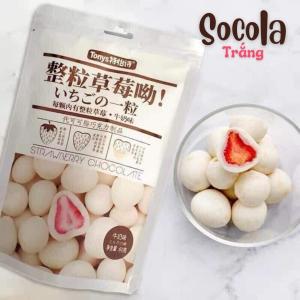 Socola bọc dâu tây sấy lạnh vị chocolate matcha sữa gói 60gram ăn vặt thơm ngon hấp dẫn bukio food