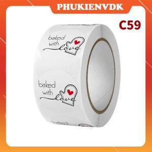 Cuộn 500 Tem nhãn dán Sticker Decal Thank You Cảm Ơn dán quà tặng hộp quà hàng hóa