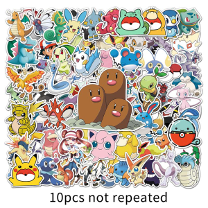 Pokemon Pocket Monster สติกเกอร์การ์ตูนสติ๊กเกอร์กราฟฟิตีกระเป๋าแล็ปท็อปกันน้ำสติ๊กเกอร์ตกแต่งของเล่นเด็ก100ชิ้น