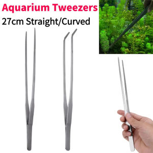 Stainless Steel Aquarium Tweezers Pliers Fish Tank Water Grass Clip Aquarium Live Tank Curve Plant Long Tongs