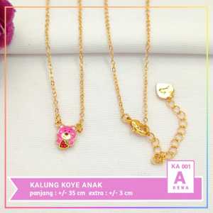 Cute Jewelry Kalung Anak Milano Hello Kitty Pita Pink Cantik Perhiasan Emas Imitasi 18k KA 001