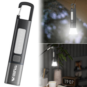Super Bright Flashlight 3 Gears Mini Portable LED Torch 1200mAh Zoomable Emergency Lantern Power Bank for Outdoor Hiking Fishing