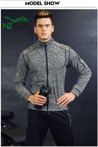 NZ MOTORCYCLE QUICK DRYING Activewear Men’s Jacket Fitness and Sport #9840(8770)GREY
