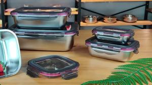 304 Stainless Steel Airtight Food Container – Large Capacity Refrigerator Fresh Storage with Leak Proof Sealing Lid Bento Lunch for Travel & Meal Prep-152c4c8b