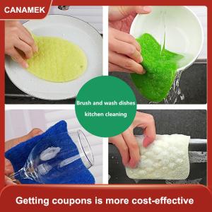 【CANAMEK】 6PCS mới đầy màu sắc cá khuôn mẫu bong bóng miếng bọt biển dishcloth không dính nhà bếp món ăn khăn hộ gia đình làm sạch miếng bọt biển.
