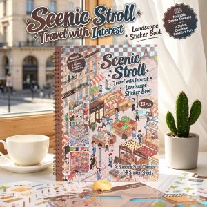 ANANAA Phố thị Bộ nhãn dán mô hình thu nhỏ 3D Xây dựng bối cảnh Cắt dán Sách Sticker Phong Cảnh Chất lượng cao. Giảm căng thẳng Bộ sticker trang trí cảnh cabin tự làm Quà tặng cho trẻ em.