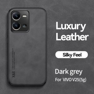 Phone Case For VIVO V25 V25E Luxury Leather Casing with Magnetic Holder Cover For 5G 6.44 inch Protective Matter Case