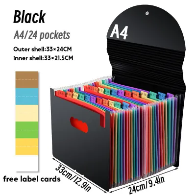 Legal File Folder 24 Pockets Expanding File Folder Works Accordion Office A4/Long Document Organizer
