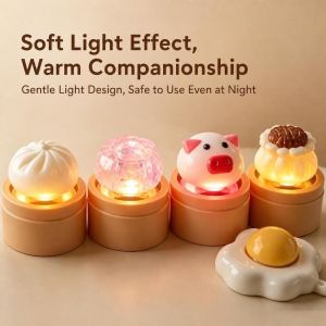 MINIFELE 262 3D Printed Food Keycap Keychain Cartoon Food Design Rebound Button Fidget Keychain Bag Charm  Crisp Clicking Sound Keycap Clicker Keyring For Children Adults
