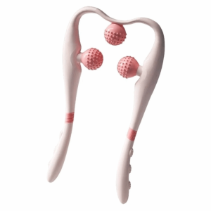 CLOVO Three-level Adjustment Cervical Massage Instrument Vibration Triple Balls Electric Shoulder Massage Tool Hand Pull Type Extended Handle Neck Massager Roller Muscle Relaxation