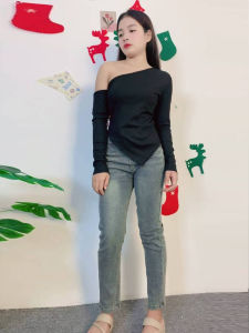 ชุดเซ็ต เสื้อยืดแขนยาว+ กางเกงทรงกระบอก