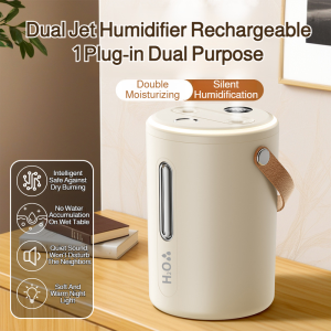Humidifier Dual Jet Wireless Home Use Quiet Portable Office Desktop Mini Air Purifier广角双喷加湿器