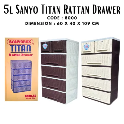 NEW!8000 5L SANYO TITAN RATTAN DRAWER/8000 6L SANYO TITAN RATTAN DRAWER/PLASTIC RATTAN DRAWER/DURABOX/LAGAYAN NG DAMIT/LAGAYAN NG GAMIT/ORGANISER/TITAN DRAWER/SANYO DRAWER #drawer #titandrawer #drawer #durabox #drawer #organiser