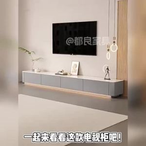 TV Cabinet For Living Room 2026 New Model Solid Wood Lacquered Floor-standing Home Use Rock Panel Small Apartment Coffee Table TV Cabinet