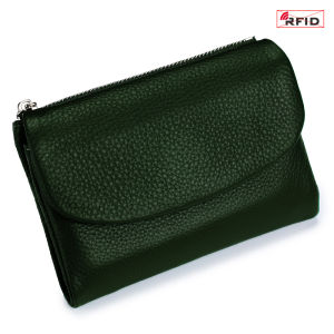 I know Genuine Leather RFID-Blocking Compact Wallet - Fashionable Soft Texture Clutch for Women with Large Capacity Storage | Top Layer Cowhide Money Clip