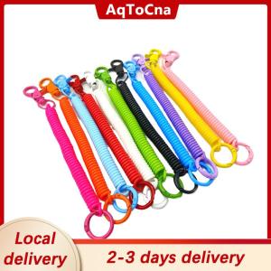 [COD] AqToCna Ship within 24 hours Colorful Lobster Clasp ID Card Holder Lanyard Keyring Anti-lost Spring Rope Retractable Keychain Mobile Phone Chain