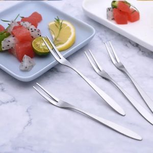 1pcs Stainless Steel Flatware Fruit Fork Appetizer Snack Dessert Fork Kitchen for Party Fruit 【Local】PH