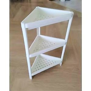 VESKEN Corner Shelf Unit (White) 33x33x71cm 🔥Ready Stock🔥 Bathroom Shelf / Toilet Shelf - Rak Sudut 角架