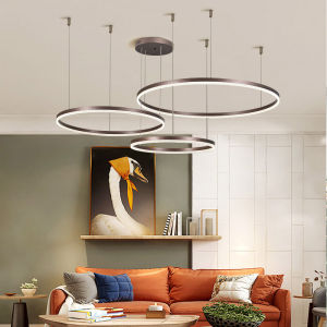 SUNMEIYI post-modern LED lights round ring type pendant lamp 220v 4-ring ceiling ceiling lamp is applicable to family living room shop restaurant decoration indoor home decoration lighting fixtures 3-year warranty
