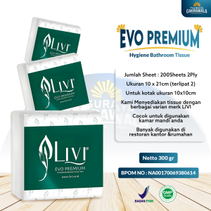 Tisu Livi Evo Hygiene Bathroom HBT Elegant Tissue Toilet Roll 200 Sheet Lembar Premium Rolls