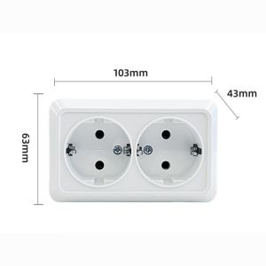 COMEMECO White Wall Switch Flame Retardant EU Standard EU Socket Modern Wall Surface Mount Power Socket