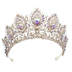 Vương miện opal Xanh da trời cổ điển vương miện cô dâu diadem lớn cho phụ nữ vương miện váy cưới trang sức tóc mũ sinh nhật công chúa 2026