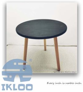 Ikloo nordic mall round coffee table side table white/black wood 40*42cm