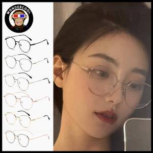🔥Cc.👍 Fashion Anti Blue Light baso Metal Frame Without Makeup Flat Mirror Color Retro Personality   Anti Radiation Glasses Replaceable Lens Women Men Eyewear
