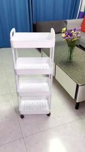 Kệ đựng đồ đa năng 3 tầng kệ 4 tầng có bánh xe di chuyển cho Spa phòng tắm bếp 686