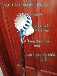 Vợt hái trái cây trên cao cán tăng đơ sào rút inox đa năngmóc cành câyphơi quần áocán vợt cácọc mác màn