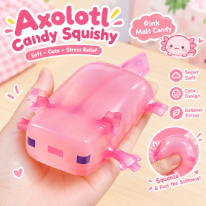 Cartoon Axolotl Shape Stress Relief Toy Fidget Sensory Toy Squishy Maltose With Sequins Stretchable Squeeze Novelty Present Kids