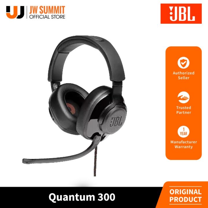 JBL Quantum 300 Hybrid wired over-ear gaming headset with flip