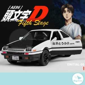 Initial D Toyota AE86 Miniauto Alloy Pull Back Diecast Car Model Toy Vehicle Sound & Light 1:32 Scale