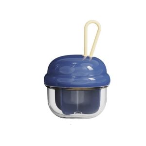 CMIEN7 Plastic 4 Grids Pill Cases Visible Transparent Small Pill Box Portable with Lanyard Mini Pill Storage Box for Home