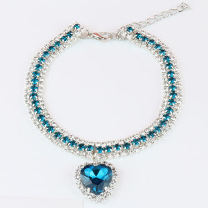 Huanhuang®Vòng Cổ Thú Cưng Mặt Dây Chuyền Hình Trái Tim Tình Yêu Phụ Kiện Trang Sức Vòng Cổ Đính Kim Cương Giả Sáng Bóng Chống Phai Màu Cho Chó Mèo Thú Cưng Ngày Lễ Tình Nhân