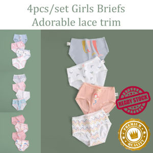 4pcs Girls Underwear Cotton Briefs For Girls Cartoon Panties Seluar Dalam Budak Perempuan 女童内裤三角
