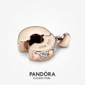 Pandora 14K Rose Gold Plated Infinite Hearts Sparkling Dangling Clip Charm. 