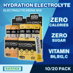 Science In Sport SiS Hydro+ Powder Electrolyte Drink Mix 10 20 Packs Post Workout Recovery Hydration Reduce Fatigue Tiredness Vitamin C Vitamin B6 B12