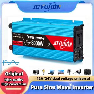 JOYUHON 3000W Power Inverter Pure Sine Wave Car Solar Inverter DC 12V/24V To AC 220V Portable Converter For Car
