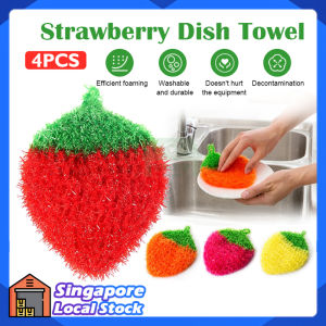 Strawberry Dish Cloth Dishwashing Towel Kitchen Cleaning Home Super Absorbent Acrylic Polyester Silk Soft Towel Easy Clean Reusable Dish Cloth 洗碗布