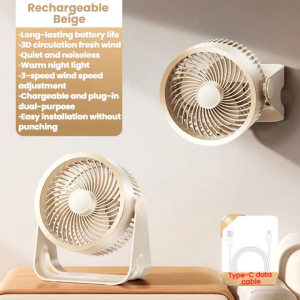 (Ship in 24hrs)RYGLO Mute Desk Fans Wireless Air Circulator Electric Mini Fan Portable USB Rechargeable Turbo Desktop Cordless Fan