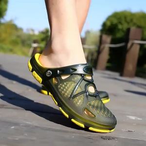 New Summer Slippers For Men And Women Jelly Shoes Hollow Sandals Large Size Clogs