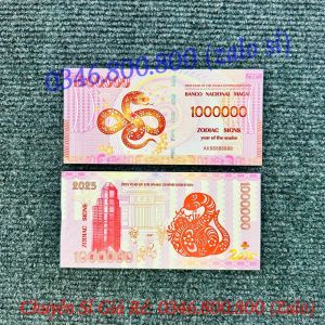 Tiền Lì Xì Hình Rắn 1 Triệu Macao kỷ niệm Số Seri VIP Bát Quý 8888888  Lộc Phát 68  Thần Tài 79
