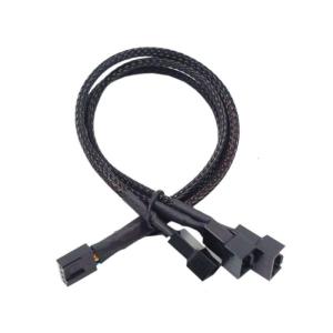 4Pin Fan Cable 1 To 1 2 3 Way Splitter Black Sleeved Extension Cable Connector Fan Extension Cable for Compute