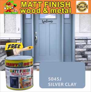 5045J ( MATT FINISH HEAVY DUTY ) 1L (FREE 1.5" BRUSH ) HIGH ENAMEL PAINT FOR WOOD / METAL