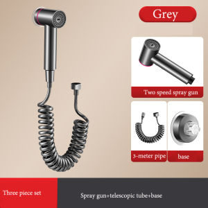 4pcs Toilet Bidet Spray Set Wall Mounted Toilet Hand Spray Gun Stainless Steel Bathroom Hose Hand High Pressure Gun Set