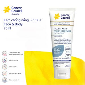 [Bill Úc] Kem Chống Nắng Cancer Council Chính Hãng Face Day Moisturizer Dưỡng Ẩm & Chống Nước Dành Cho Mặt & Body SPF50+