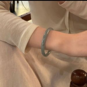 Gradient Lucky Jade Bracelet Round Glass Anti Jade Ice Penetrating Bangle Bangles Ancient Palace Fashion Jewelry Accessories