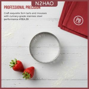 N2HAO Thép không gỉ Mousse bánh khuôn chịu nhiệt đục lỗ Vòng Tart Cookie bánh ngọt Vòng tròn cắt khuôn dụng cụ nướng bánh