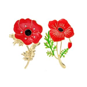 Artistic Poppies Flower Brooch Handmade Enamel Poppies Brooch Flower Lapel Pin Charm For Women Party Accessories
